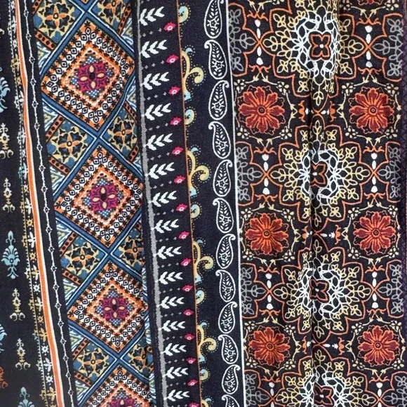 Boho Paisley Maxi Dress Long Sleeve Festival Bohemian Large - Picture 4 of 15